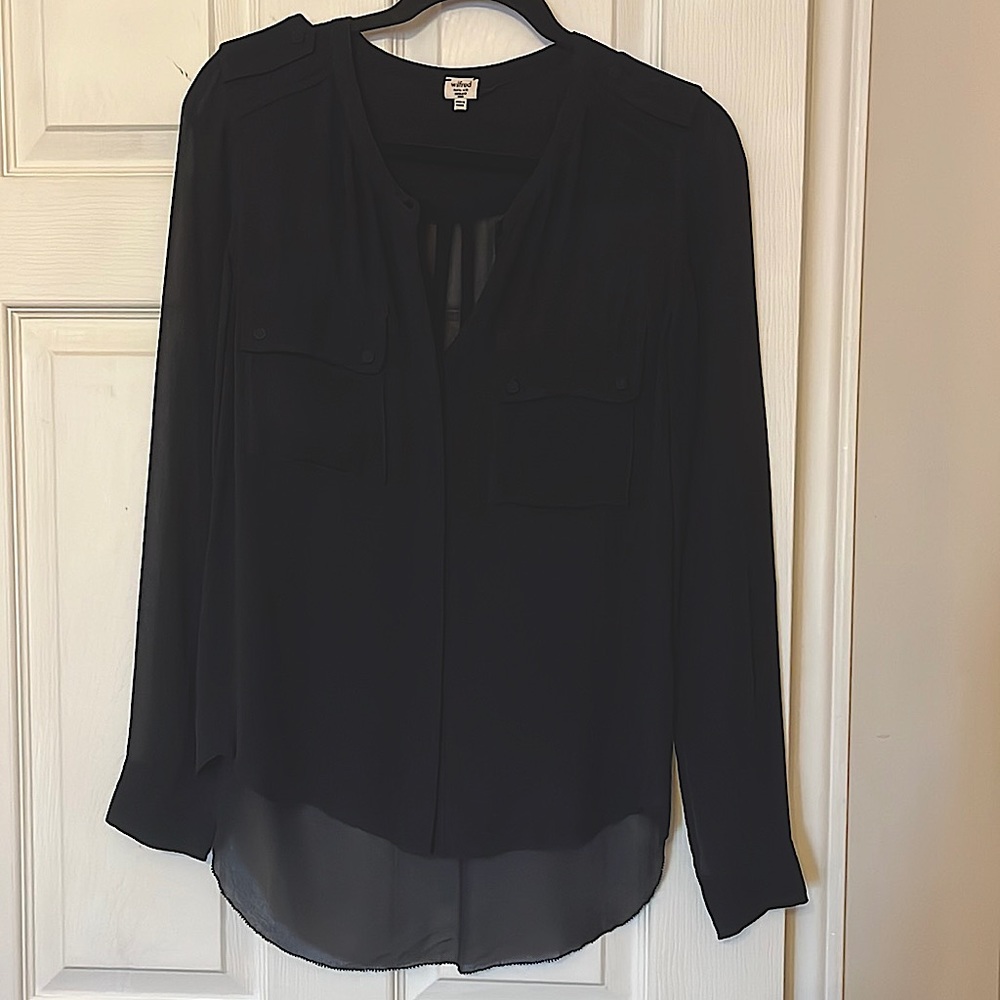 Wilfred 100% silk black top